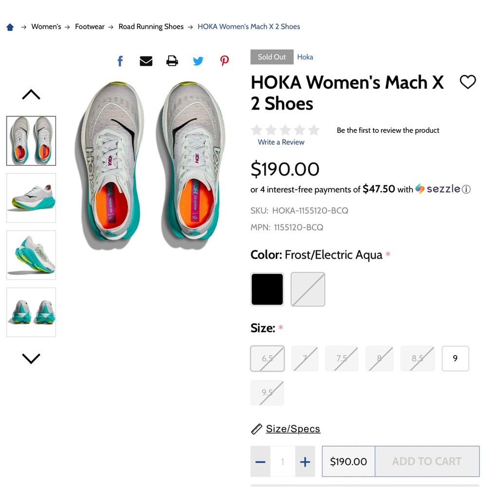 HOKA Mach X 2 New In Box Women’s
